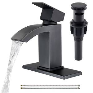 CUPC Single Handle Luxury Bidet Bathroom Basin Waterfall Taps Faucet Black Mixer Tap Faucets - Product Image 1