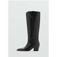 Chaussures pour femmes ANSU, automne, hiver, été, bout pointu, daim, cuir véritable, fermeture éclair, bottes à talons hauts au-dessus du genou