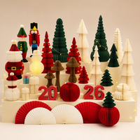 Nouvelle Décoration de Noël 3D Pliable en Papier Recyclé Nid d'Abeille Casse-Noisette 2026 pour Décoration de Table de Fête à Domicile