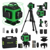 Niveau laser vert 4D à auto-nivellement 16 lignes 360° intérieur/extérieur, alimenté par batterie, pour bricolage, nivellement automatique en croix