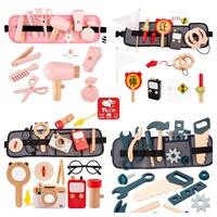 Sac banane en bois pour outils de réparation, pour enfants, ensemble de jeu de rôle réaliste de pompier, jouet éducatif Montessori, direct usine
