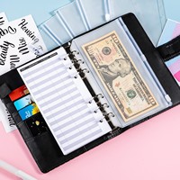 Carnet à anneaux en cuir PU à feuilles mobiles, créatif, avec grille laser, couleur macaron, organisateur/agenda, pour l'exportation