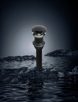 Baño de plástico Big Plug pop up Click Clack con desagüe de desbordamiento G 1'1/4 desagüe de agua del lavabo con cubierta de acero inoxidable