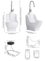 TARPUL Produit musulman moderne Lavabo sur pied Wudu Mate Lavabo à montage mural à trou unique en céramique pour salle de bain Matériel en pierre