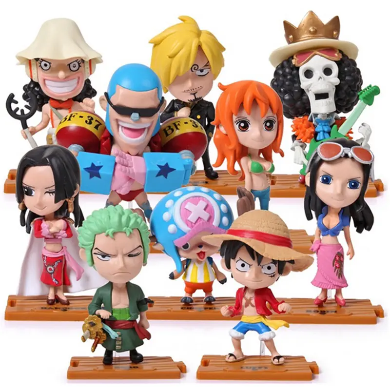 Alta qualità 10 pz/set Action Figures figura giocattoli bambole rufy Zoro Sanji Nami Pvc 18 stili OP Anime Figuras