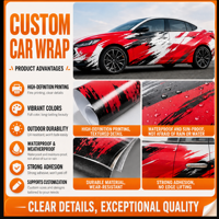 Autocollant de voiture en vinyle durable à impression numérique HD, écologique, imperméable, résistant aux UV, résistant aux déchirures, auto-adhésif, haute résistance à la traction