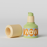 Vente en gros de flacons pompe sans air en plastique de 25, 30, 50 et 80 ml, contenants cosmétiques ronds cylindriques pour lotion et crème
