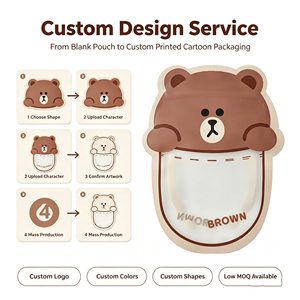 Bolsa con Forma de Oso Personalizada, Bolsa de Plástico con Cierre de Forma Especial, Bolsa de Regalo para Dulces y Bocadillos con Ventana, Diseño de Dibujos Animados - Product Image 4