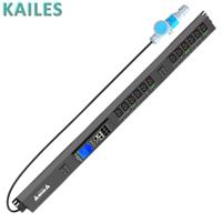 KAILES(KLS) K55 Série ZD PDU intelligent 63A Monophasé 200-240VAC 12C19 Prise anti-chute + 4*20A Disjoncteur 1P Usage industriel