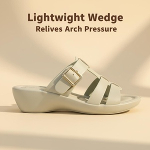 Sandales compensées personnalisées en PU Ca405-3, talon de 3-4 cm, légères et confortables, boucle métallique, multicolores pour usage quotidien féminin - Product Image 4