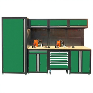 Chariot d'atelier multifonctionnel et armoire de rangement pour outils de réparation automobile robuste - Poste de travail combiné - Product Image 1
