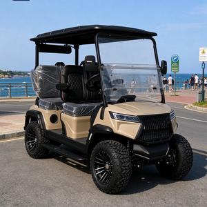 Voiturette de golf électrique tout-terrain 4 places avec pneus robustes résistants à l'usure - Product Image 1