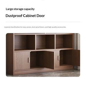 Estantería de <span class=keywords><strong>Madera</strong></span> de Estilo Rústico con Paneles Multicapa, Montada en el Suelo con Panel Trasero, para Sala de Estar y Oficina en Casa - Product Image 4