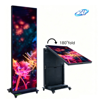 Écran LED portable pliable GoB ultra-lumineux P2 P2.5, contrôle WiFi, signalisation numérique, publicité d'animation pour entrée de centre commercial