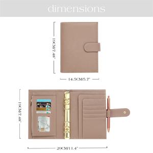 鸿博最畅销的12色金戒指A6卵石皮革预算活页夹规划器，带飞叶可作为办公室组织者礼品 - Product Image 3