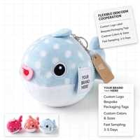 Porte-clés en peluche poisson-bouffant mignon, doux, motif pois blancs, bouche en forme de cœur, pendentif pour sac à dos, cadeau