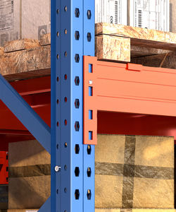 Étagère à palettes multi-niveaux en acier galvanisé laminé à froid, robuste, réglable et pliable, de couleur orange et bleue, pour usage en entrepôt - Product Image 4