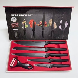 6Pcs Granite Coated Kitchen <b>Knife</b> <b>Set</b> With Peeler Gift Box with Peeler for Retail Household Market OEM ODM Wholesale - Product Image 2