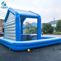 Bar aquatique gonflable commercial mobile 6x6m, capacité 300kg, installations de divertissement, garantie 2 ans pour parcs et jardins