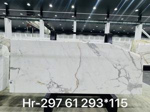 Premium Moderne Gepolijste Calacatta Marmeren Plaat Direct Italië Puur Wit Milieuvriendelijk Sierlijk Grijs Aders Luxe Villa Indoor - Product Image 2