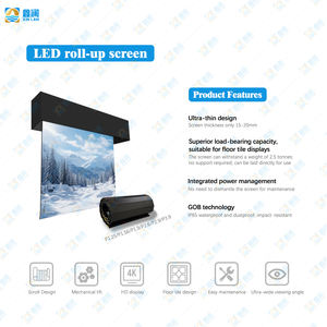 Layar Video LED Digital Ultra Tipis Portabel Lipat Fleksibel Gulung, Layar Lantai, Layar Gerbang LED Gulung, Latar Belakang Display - Product Image 3