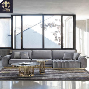 عرض خاص غرفة معيشة رمادية داكنة من الجلد الإيطالي الأصلي - Product Image 3