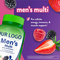 Gummies multivitaminés pour hommes OEM |   Gommes à mâcher aromatisées aux baies naturelles, 150 unités, pour l'énergie, non destinées aux nouveau-nés