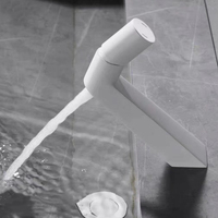 Robinet de lavabo commercial moderne en laiton, mitigeur chaud/froid monotrou pour projets hôteliers et d'appartements
