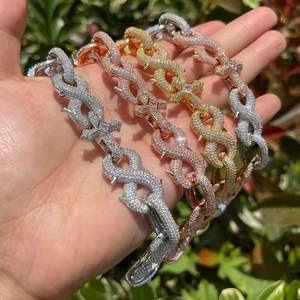 Cadena Cubana con Cruz Número 8 de Plata de Ley 925, Joyería Hip Hop con Moissanita VVS <span class=keywords><strong>D</strong></span>, Collares con Púas, Caja de Regalo para Europa y Estados Unidos - Product Image 6