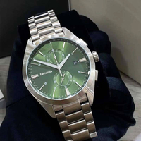 Montre chronographe de sport pour homme, originale, très vendue, en acier inoxydable et céramique, à quartz, pour homme, Lelaki