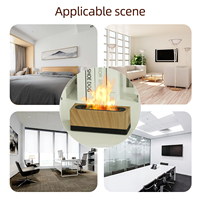 Diffuseur d'huiles essentielles ultrasonique rectangulaire TST-1400 avec effet de flamme LED et brume