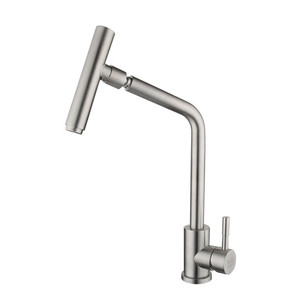 Grifo de Cocina de Acero Inoxidable, Monomando, Giratorio 360 Grados, Montaje en Encimera, Estilo Moderno, Válvula de Cerámica - Product Image 2