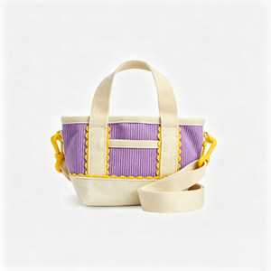 <span class=keywords><strong>Mini</strong></span> Borsa Tote in Tela a Righe con Bordo Smerlato, Piccola Borsa a <span class=keywords><strong>Tracolla</strong></span> per Donne, Borsa Estetica a <span class=keywords><strong>Tracolla</strong></span> con Cinturino - Product Image 2