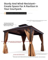 Pergola de jardin extérieure en alliage d'aluminium de luxe Xiamao, design antique, imperméable, taille personnalisée pour villa de villégiature