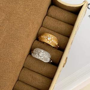 Bague étoile octogonale de protection en argent pur S925 de style antique chinois Wenchi, incrustation brossée, queue exquise, luxe - Product Image 5