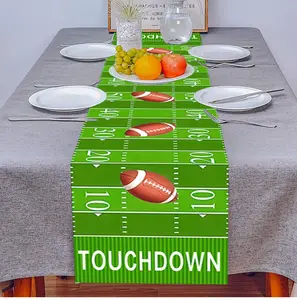 Football Court Table Runner Rugby Boy Fall Birthday Party Kitchen Dining Table flag Decoration for Home Decor Birthday