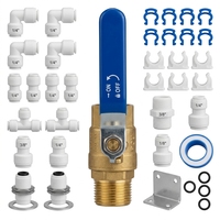 Ensemble d'adaptateurs de raccordement rapide pour système de purification d'eau avec robinet à bille de 1/4 pouce