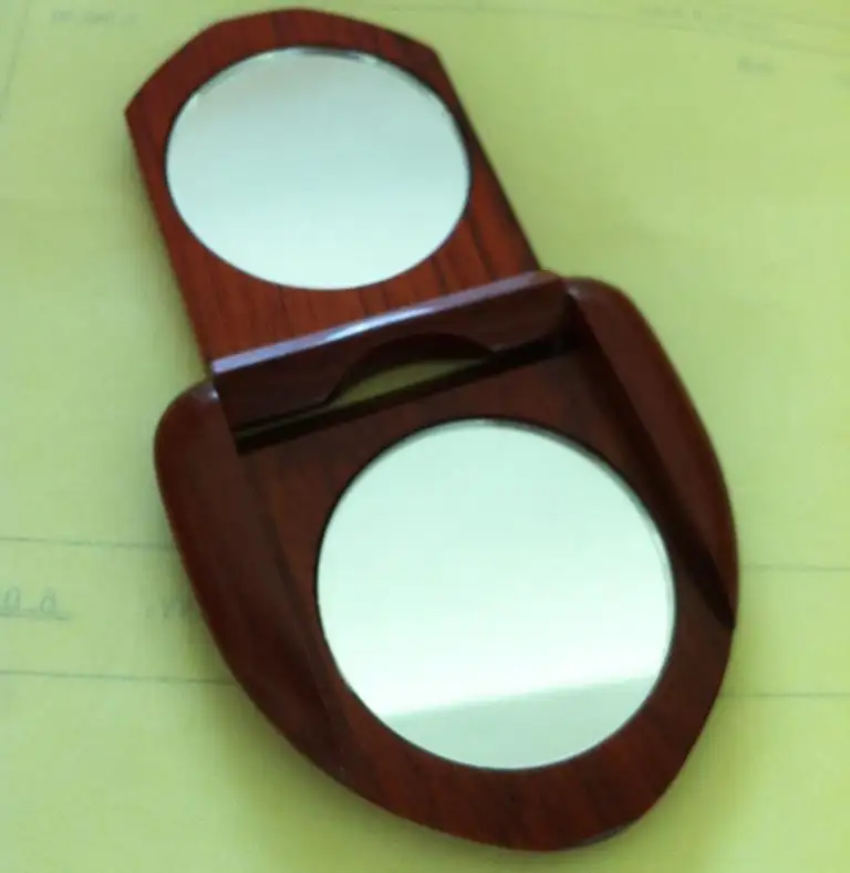 High end solid wood craft wholesale compact mirror