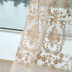 Transparent Jacquard fabric for curtain, Polyester fabric 100%, with flowers, roster to wear, high quality, China supplier - Product Image 1