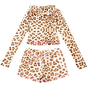 Completo <span class=keywords><strong>Donna</strong></span> Primavera Autunno con Stampa Leopardata, Top Corto e Pantaloncini, Set 2 Pezzi Y2k Casual con Cappuccio, <span class=keywords><strong>Abbigliamento</strong></span> <span class=keywords><strong>Donna</strong></span> 2026 - Product Image 5