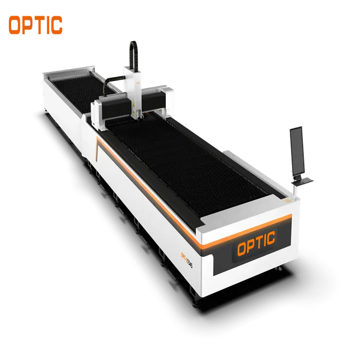 OPT-E2040 عالية الكفاءة مزدوج تبادل منصة ماكينة تقطيع ليزر cnc آلة الكربون الألياف المعدنية الليزر fsc ورقة