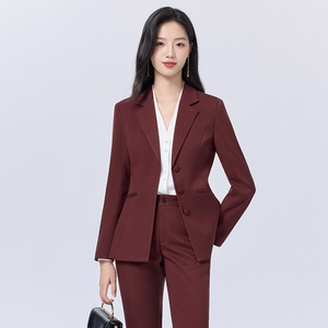 Women's Wool <b>Blend</b> Suit Set Polyester Fabric Anti-Wrinkle Business Formal Workwear Commute Professional Uniform - Product Image 4