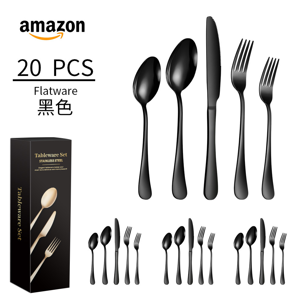 Noir-ensemble de 20 pièces