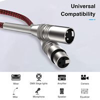 Câble Xlr vers Xlr tressé à 3 broches mâle vers femelle Câble de microphone Xlr professionnel Hifi équilibré Câble audio pour haut-parleur de haute qualité