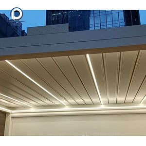 Pergola électrique en aluminium résidentielle, moteur silencieux, auvent rétractable, gazebo, imperméable, protection solaire, patio, balcon, jardin - Product Image 6