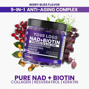 Chống lão hóa Collagen bổ sung NAD + Biotin Collagen Peptide Resveratrol Gummies Berry hương vị giúp thúc đẩy phát triển da - Product Image 6
