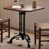 Table à manger ronde personnalisable en bois massif de style vintage américain du milieu du siècle, style nordique, pour café, pâtisserie, restaurant