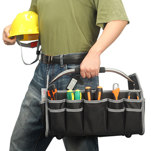 Sac à outils pour électricien en Oxford multi-usages, robuste, avec fermeture éclair et fond en plastique - Product Image 1