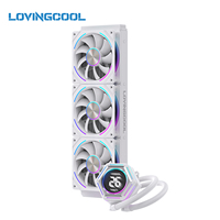 Radiateur d'eau en cuivre Lovingcool PC 360 avec synchronisation carte mère, plaque de refroidissement liquide pour processeur, ventilateur de refroidissement 120 mm, conception de logo, vente en gros
