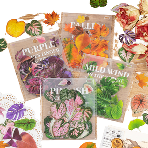 Pack d'autocollants décoratifs en PET sur le thème <span class=keywords><strong>des</strong></span> feuilles, série Rêve de Vingt-Quatre Ans, collection Beauté du Vallon, pour carnet - Product Image 4